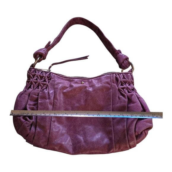 Elliot Lucca Purple Leather Handbag Shoulder Purse - Picture 4 of 9